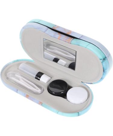 Ciieeo 2 in 1 Double-Sided Glasses Box with Mirror | Travel Kit for Contacts & Glasses | PU Storage Case & Tweezers - Buy Online on GoSupps.com