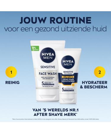 Beiersdorf NIVEA MEN Sensitive Face Cream Day Cream Moisturizer Face care SPF 15 Sensitive skin With chamomile and vitamin E 75 ml - Buy Online on GoSupps.com