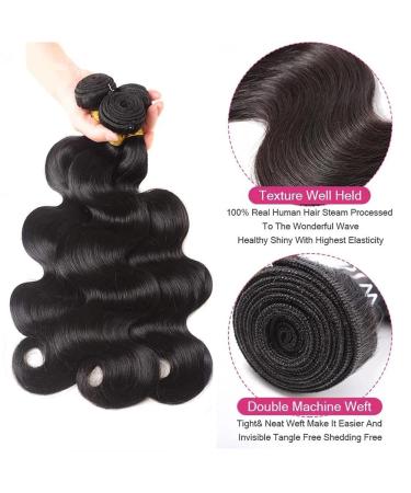 18 18 18 Inch Brazilian Body Wave Human Hair Bundles - 100% Unprocessed 9A Weave Extensions for Black Women - Natural Color - 3 Bundle Pack - Buy Online on GoSupps.com