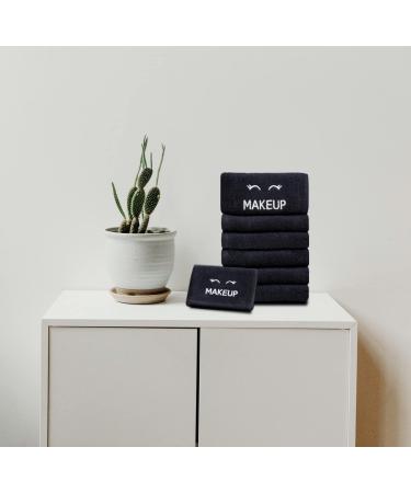 Bleach Safe Black Makeup Towels - 12 Pack | Ultra Soft Cotton Face Washcloths - Buy Online on GoSupps.com