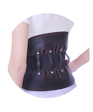 Samnuerly leather back bandage for men and women decorative belt breathable waist support belt with lumbar cushion relief from back pain herniated disc (size: small)
