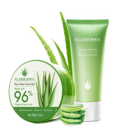 All Purpose Aloe Vera Gels Set - 2 Pieces - Hydrating 200g Aloe Vera Gel and 114g Aloe Vera Gel