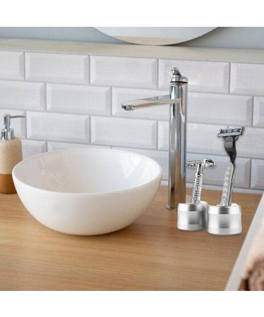 Premium Aluminum Alloy Shaving Stand for Men | Stylish Razor Holder for Bathroom Countertops | Durable Manual Grinding Holder - Buy Online on GoSupps.com