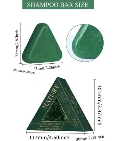 Ekyoune 3 Pcs Nature Triangle Shampoo Bar Nature Seven Green Soap Shampoo Usman Grass Shampoing Gentle Cleansing Strengthen Hair for Women and Men - Buy Online on GoSupps.com