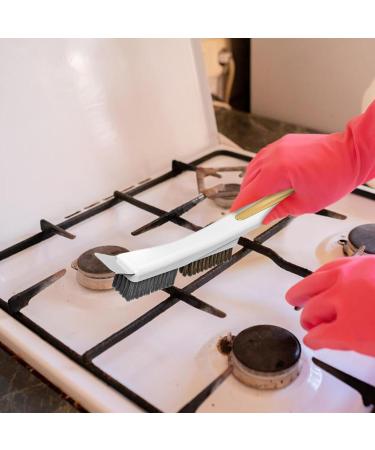 Shakven Scrubbing Scraper Brush - Bathroom Cleaning Steel Wire Brush Scrubber | Stubborn Stains Removing Home Cleaning Brush for Window Frames Tile White A - Buy Online on GoSupps.com