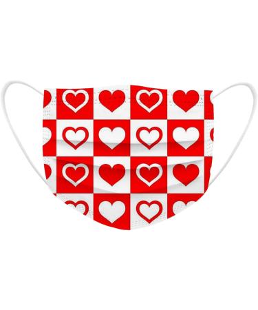 ZQP 100PCS Valentine Theme Printed Disposable_Face_Masks for Adult 3-ply Face Protection Covering with Elastic Earloop and Nose Clip for Outdoor Comfortable & High Filtration &Ventilation - Buy Online on GoSupps.com
