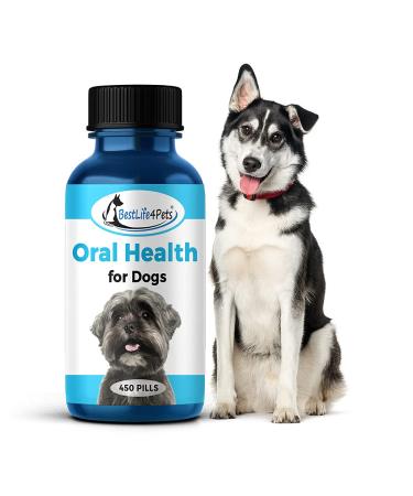 BestLife4Pets Oral Health Dental Care Supplement for Dogs - Plaque Tartar Remover Stomatitis & Gingivitis Control  Anti-Inflammatory Tooth and Gums Pain Relief - Easy to Use Natural Pills 1-Pack