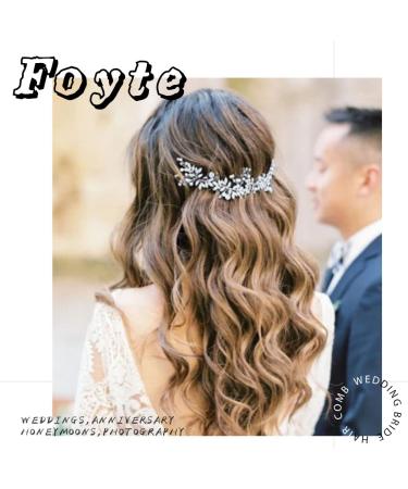 Crystal Bride Wedding Hair Comb - Rhinestone Leaf Bridal Headpiece with Pearl Accents - Buy Online on GoSupps.com