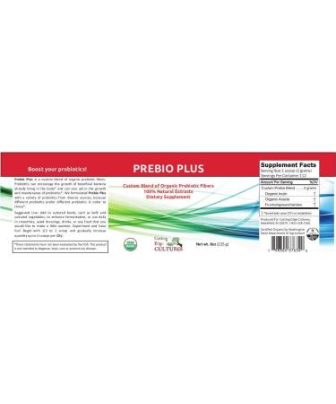 Cutting Edge Cultures Prebio Plus Prebiotic Fiber Powder Best Custom Blend of Organic Prebiotic Fibers Dietary Supplement 8 oz 8 Ounce (Pack of 1) - Buy Online on GoSupps.com