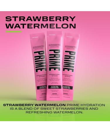 PRIME HYDRATION + Sticks Fraise Past que | B tonnets de poudre d'hydratation portion unique | Poudre d' lectrolyte en d placement | Faible teneur en sucre | Sans caf ine | V g talien | 16 b tonnets Past que fraise 5.76 Ounce (Pack of 16) - Buy Online on GoSupps.com