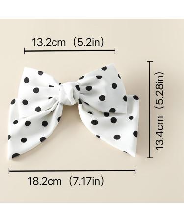 Ypkia French Polka Dot Hair Clip with Bow - Large Hair Bow Accessory for Women/Girls, Black White - Buy Online on GoSupps.com