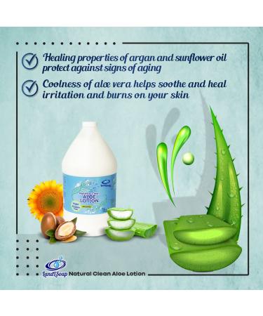 Unscented Aloe Vera Lotion with Argan Oil - Vegan Non-GMO Hand-Made Body Moisturizer (Half Gallon) - Made in USA - Buy Online on GoSupps.com