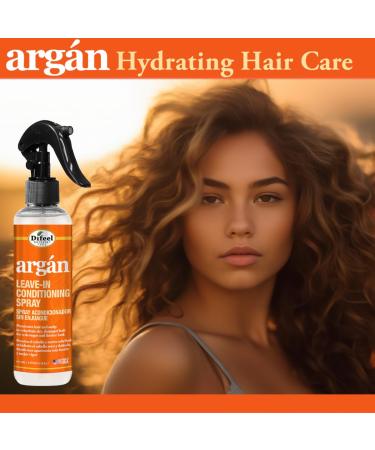 Difeel Argan Oil Leave in Conditioner Hair Spray 6 oz - for Dry Frizzy Hair - Deep Hydration Detangling Frizz Control Sulfate Paraben Phthalate Free - Buy Online on GoSupps.com