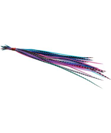 25 Real Feather Hair Extensions Short Skinny 7-9 inch (18-23cm) + Rings/Loop - Berry - Buy Online on GoSupps.com
