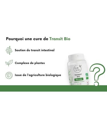 DIGESTION & FLUID INTESTINAL TRANSIT - Transit ORGANIC - Plum Licorice and Marshmallow certified Organic - 120 capsules - BELLE&BIO Food Supplement - Made in France - Buy Online on GoSupps.com
