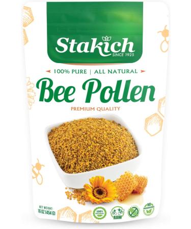 Stakich, Bee Pollen Granules, 16 Ounce 1 Pound (Pack of 1)