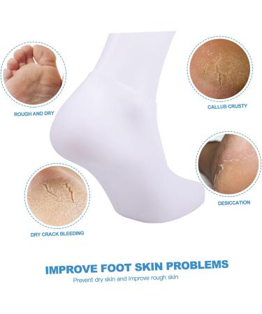 Healeved 3 Pairs Protective Socks Natural Material Socks Dry Cracked Gel Socks Moisturising Gel Socks Sock for Dry Cracked Socks for Women Feet Care Women's Moisture Heel Socks Sebs White - Buy Online on GoSupps.com