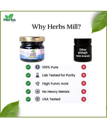 Herbs Mill | Premium Quality Himalayan Natural Organic Shilajit Resin | Packed with 85+ Essential Minerals for a Natural Energy Boost | High Fulvic Acid Content (20 Grams) - Buy Online on GoSupps.com