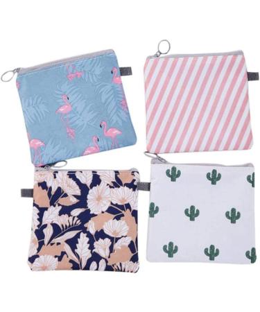 Latrate 4PCs bag for tampons women's bonds Storage bag menstruation bag capacity tampon bag with zipper for teenage girls