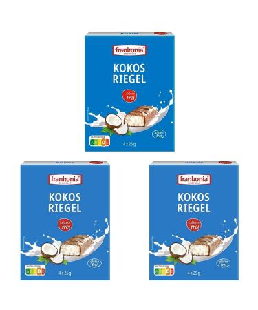 frankonia CHOCOLAT coconut bars lactose-free & gluten-free 25g (pack of 12) 4 pieces (pack of 3)