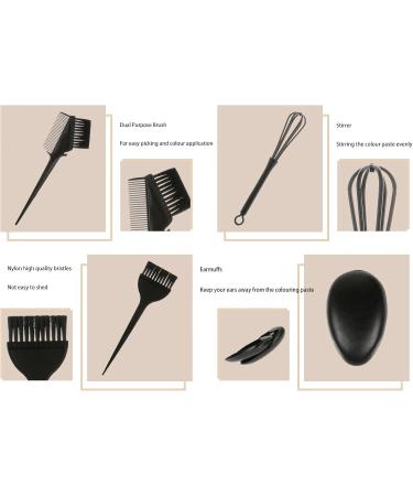 5 Pieces Hair Dye Brush and Bowl Set Professional Salon Hair Coloring Dyeing Kit for Hair Tint Dying Coloring Applicator Black - Buy Online on GoSupps.com