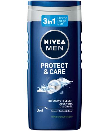 Nivea Men Protect & Care Duschgel (250 ml) pH-skin-friendly care shower men shower gel with natural aloe vera for body face and hair