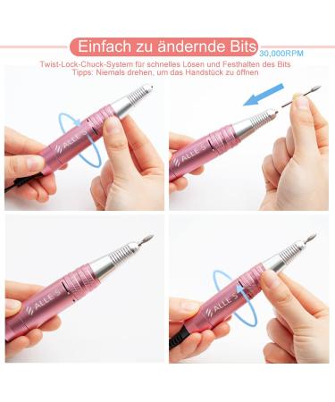 Electric Nail Miller - Professional Nail Milling Cutter Kit 30000 RPM for Acrylic & Gel Nails | Ideal for Home & Salon Use | Perfect Valentine's Day Gift - Buy Online on GoSupps.com