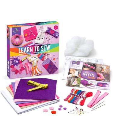 Craft-tastic Learn to Sew Kit - 7 Fun Projects with Reusable Materials | Teach Basic Sewing Stitches, Embroidery & More - Ages 7 - Buy Online on GoSupps.com