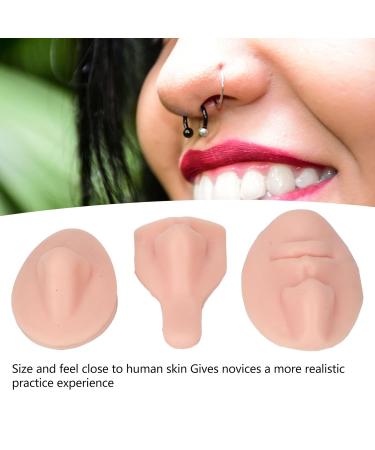 Silicone Nose Mouth Model Set | 3D Soft Practice Nose for Suture Teaching | Reusable Display Mold for Earrings | Light Skin Color - Buy Online on GoSupps.com
