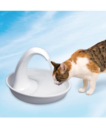 Pioneer Pet Swan Pet Drinking Fountain - 80oz Water Capacity (White Plastic) - Buy Online on GoSupps.com