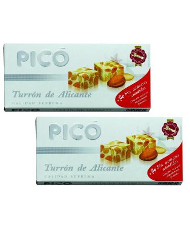 Picó - Pack includes 2 Turron Imperial, hard almond nougat No added sugars - Superior Quality - 200g (Gluten Free) - (Turron) Spanish Product / Spanish Nougat