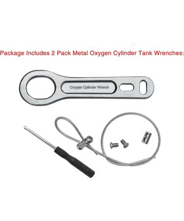 iGuerburn 2 Pack Oxygen Tank Wrench Key for CGA 870 Valves - Heavy Duty Metal with Lanyard Chain - Fits Sizes M2, A, B, ML6, C, D, JD, E - Buy Online on GoSupps.com