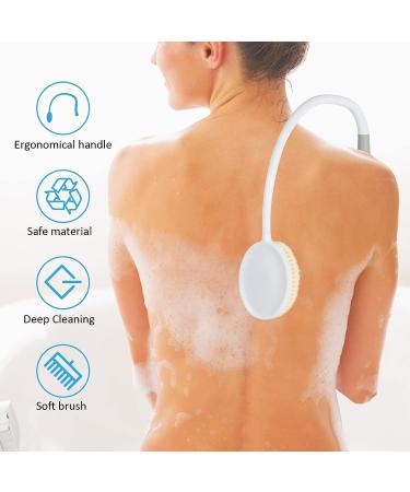 FULLOFJOY Long Handle Back Bath Brush for Elderly & Disabled - U-Shaped Body Scrubber 27.56 Length | Man & Woman | Limited Mobility Friendly - Buy Online on GoSupps.com