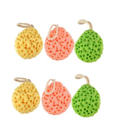 Housoutil 6 Pcs Kids Bath Sponge Bath Sponge for Kids Body Scrub for Kids Sponge Material Bath Tool Delicate Skin Bath Sponge Honeycomb Bath Cotton Bath Flower Bath Ball Child Rub Mud