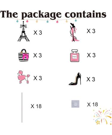 18pcs Paris Cupcake Toppers for Girl Lady Women Paris Party Supplies Glitter Rose Gold Eiffel Tower Cake Decorations Birthday French Themed Party Decorations - Buy Online on GoSupps.com