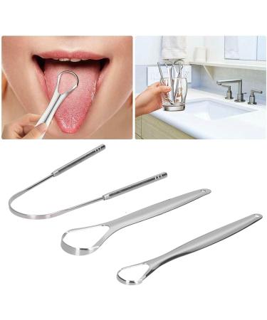 Sunfecili Portable Tongue Scraper Set - 3 Stainless Steel Cleaners for Adults | Easy-to-Use Oral Care Tools - Buy Online on GoSupps.com