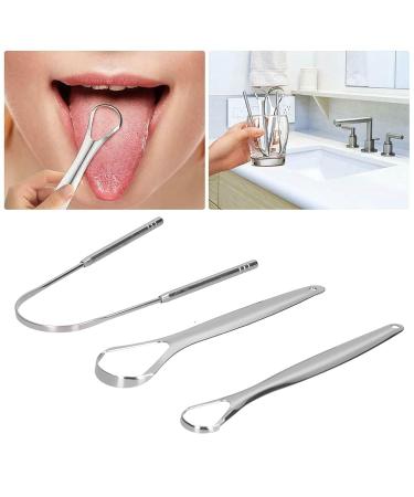Premium Stainless Steel Tongue Scraper for Adults & Children - 3-Part Portable Oral Care Tool | Effective Tongue Cleaning Brush - Buy Online on GoSupps.com