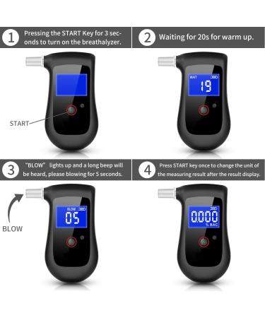 Professional-Grade Breathalyzer with Memory and Warning Function - Moxikison Portable Alcohol Tester for Home Use - Ideal Gift for Drinkers - Buy Online on GoSupps.com