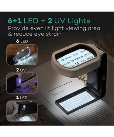 Lightweight Magnifying Glass 85X55Mm Square Optical Lens 9 Led Lights Handheld Magnifying Glass for Reading Reading Appraising Antiques Lofty Ambition - Buy Online on GoSupps.com