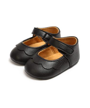 MASOCIO Baby Girl Shoes Mary Jane Infant Anti Slip First Walking Shoes 0-6 Months Black - Buy Online on GoSupps.com