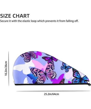 Flying Butterflies Microfiber Hair Towel - Super Absorbent Coral Velvet Wrap for Women - Quick Dry for Long Curly & Thick Hair - Buy Online on GoSupps.com
