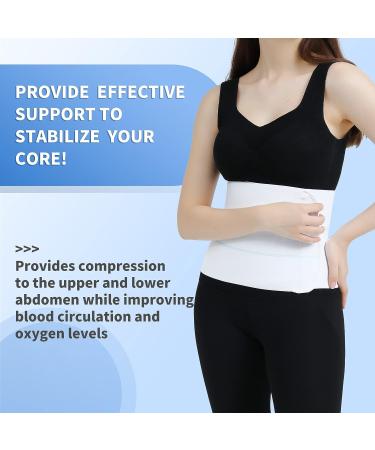 CANMIUS Abdominal Binder Post Surgery Tummy Tuck Belt for Women & Men - Postpartum Belly Band Compression Stomach Wrap - Skin-Friendly & Breathable - White (30-45) 3 Panel - Buy Online on GoSupps.com
