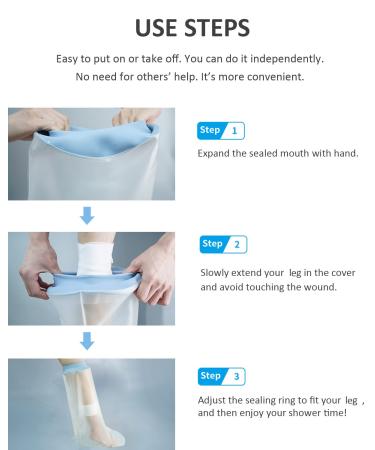 CureSquad Waterproof Leg Cast Cover - Adult Reusable Protector for Shower - Comfortable and Elastic Shower Bag - Wound Care Supplies - Buy Online on GoSupps.com