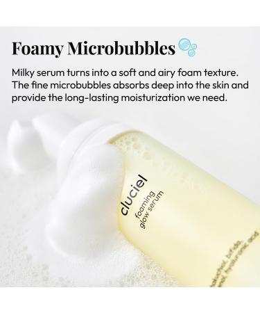 cluciel Foaming Glow Serum I Repairing Serum for Korean Glass Skin with Bakuchiol & Bifida Smoothens Skin Texture Balances Skin Tone For Sensitive Skin Fragrance-Free Vegan (50ml / 1.69 fl.oz) - Buy Online on GoSupps.com
