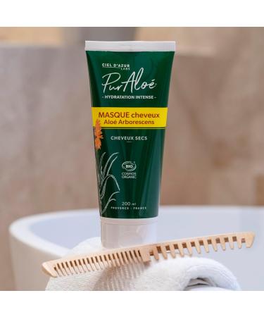 Ciel d'Azur Labs - Pur Alo Organic Hair Mask - Native Aloe Arborescens - Dry Hair - Intense Hydration and Care - Certified Organic Cosmos Organic - 98% Natural Origin - 200 ml Tube - Buy Online on GoSupps.com