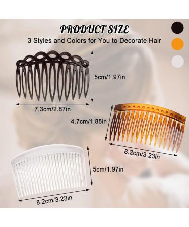 18-Piece French Side Combs Hair Twist Decorative Comb Set for Women - Bridal Wedding Veil Accessories - BOJVESH Plastic Hair Clips for Thick and Fine Hair - Buy Online on GoSupps.com