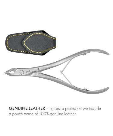 GERMANIKURE Tapered Cuticle Trimmer - Half Jaw Nipper - Ethically Made in Germany - FINOX Stainless Steel Sharp Remover - Leather Case Included - Buy Online on GoSupps.com