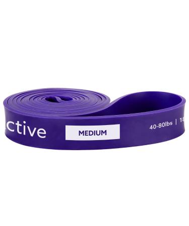 3DActive Pull Up Assist Band - Resistance Band for Strength Training Powerlifting Body Stretching CrossFit. Free Exercise Guide. #3 Purple- 40 to 80 Pounds (1.25 *4.5mm) - Single Band