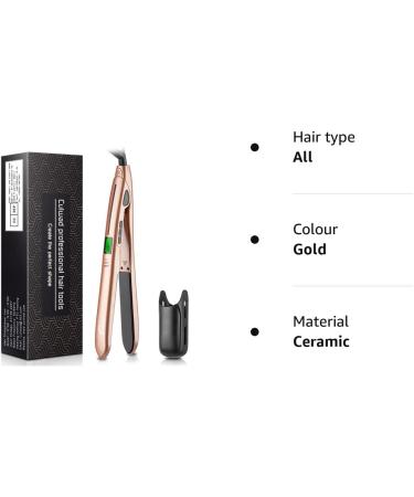 Culwad 2 in 1 Ceramic Hair Straightener and Curling Iron with LCD Display - Adjustable Temperature, Dual Voltage, Gold - Buy Online on GoSupps.com