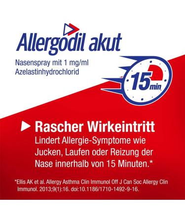 Allergodil Acute Nasal Spray - Azelastine for Hay Fever & Allergies 1 mg/1 ml 5 ml - Fast Relief - Buy Online on GoSupps.com